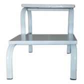 Escada De 2 Degraus Obeso Estrutura Branca Com Degrau Branco