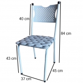 Cadeira para Cozinha MC Jantar Tubular Almofadada - Estrutura Branca - Assento Captone