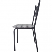 Cadeira para Cozinha MC Jantar Tubular Almofadada - Estrutura Preta - Assento Captone