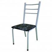 Cadeira de Cozinha Juliana Conforto e Estilo - Estrutura Branca Assento Floral