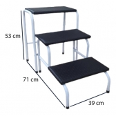 Escada Escadinha 3 Degraus Branca Dobrável Medcombo