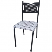 Cadeira para Cozinha MC Jantar Tubular Almofadada - Estrutura Preta - Assento Captone
