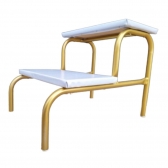 Escada 2 Degraus Para Maca E Depilação Medcombo - Dourada com degrau Branco
