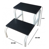 Escada Para Obeso 2 Degraus Cor Branca Até 180kg