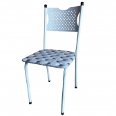 Cadeira para Cozinha MC Jantar Tubular Almofadada - Estrutura Branca - Assento Captone